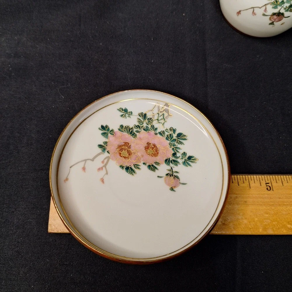 Vintage Set of 2 Soko China Hand Painted Eggshell Porcelain Demitasse Cup Saucer